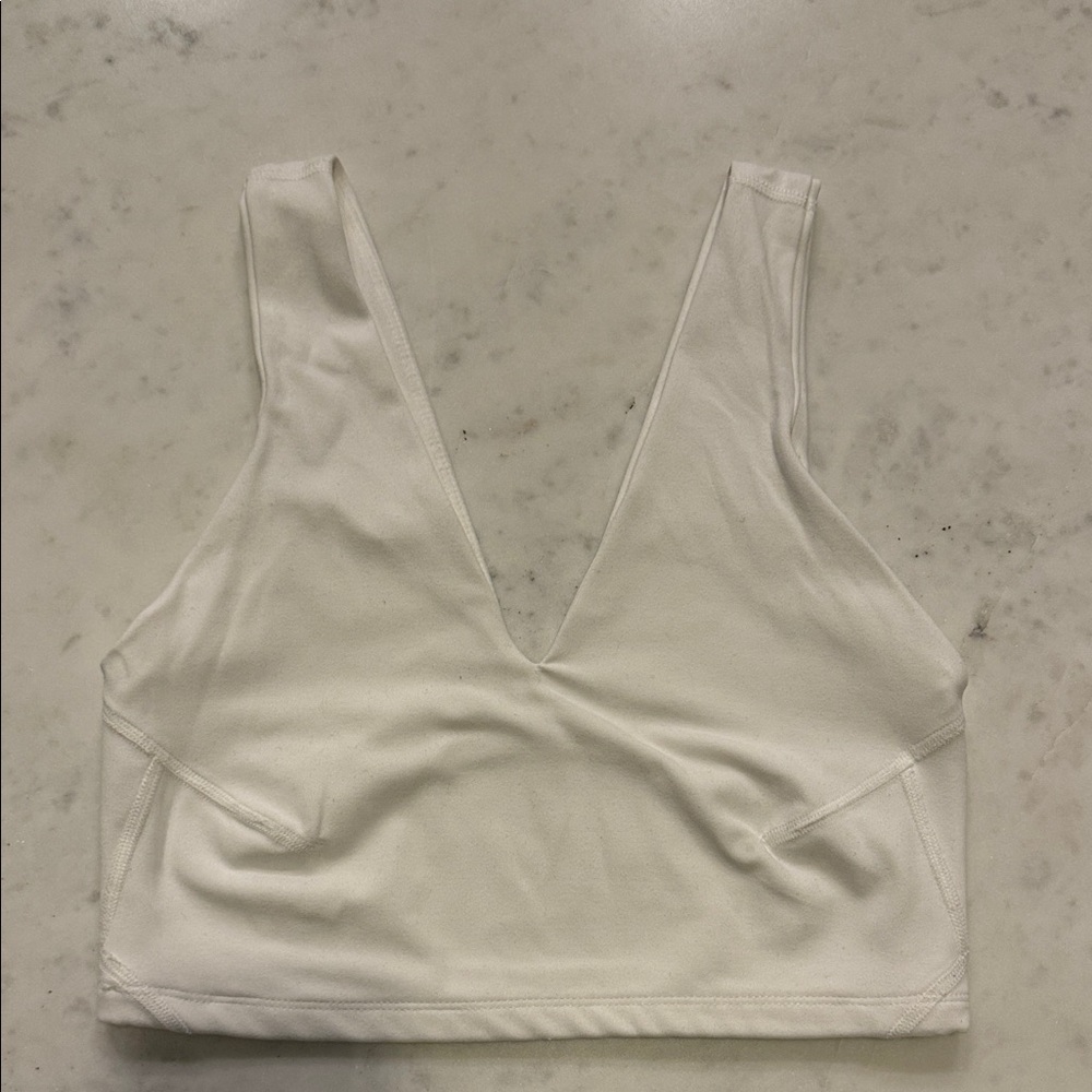 Fp movement White V-Neck Crop Top small